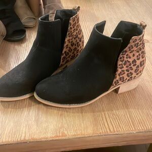 Cheetah print ankle bootie